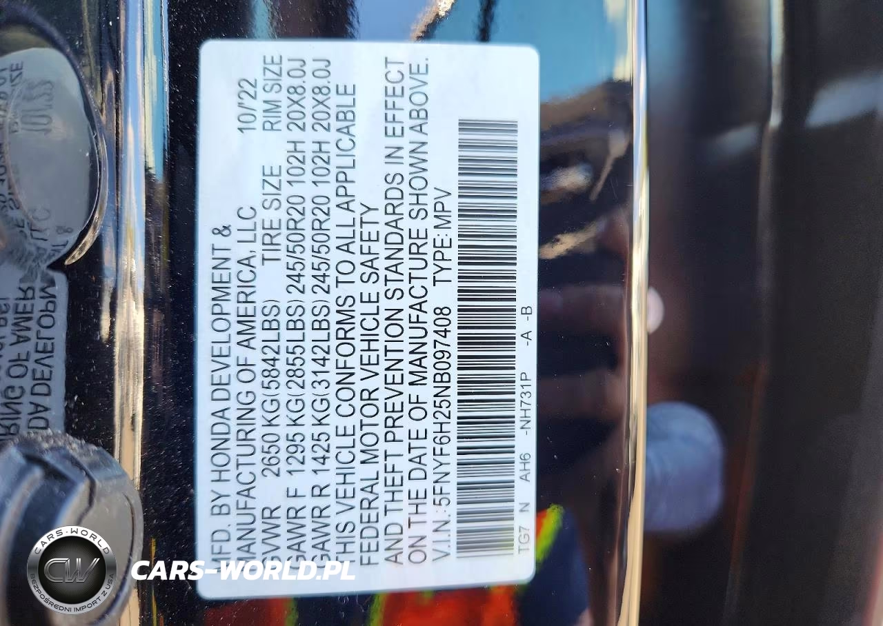 2022 Honda Pilot Se VIN:5FNYF6H25NB097408 - 13