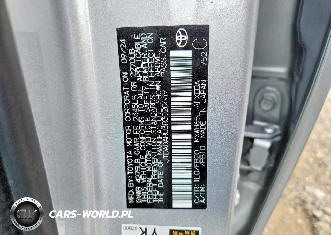 2024 Toyota Prius Le VIN:JTDADABU3R3020639 - 12