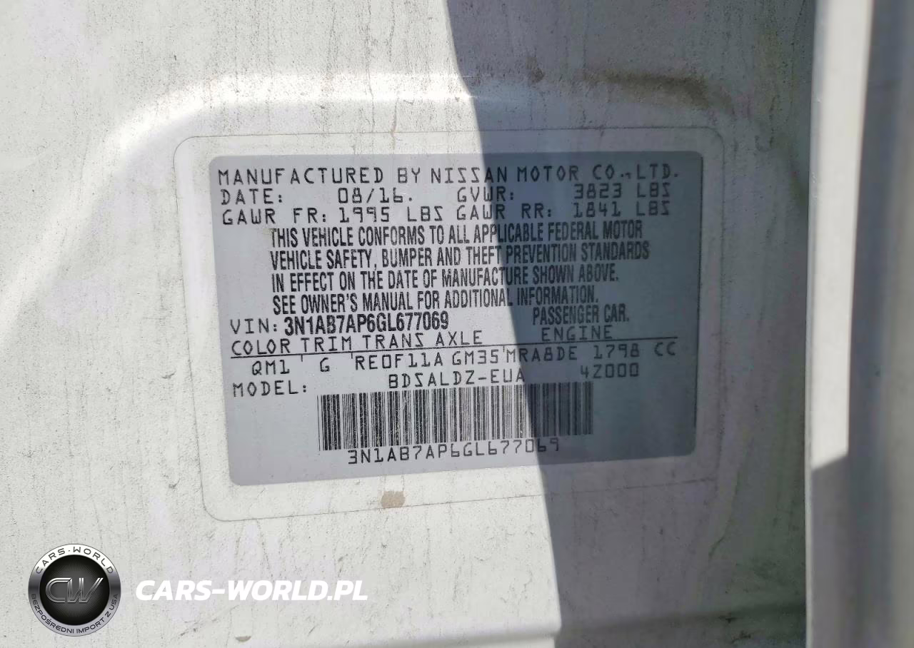 2016 Nissan Sentra Sv VIN:3N1AB7AP6GL677069 - 12