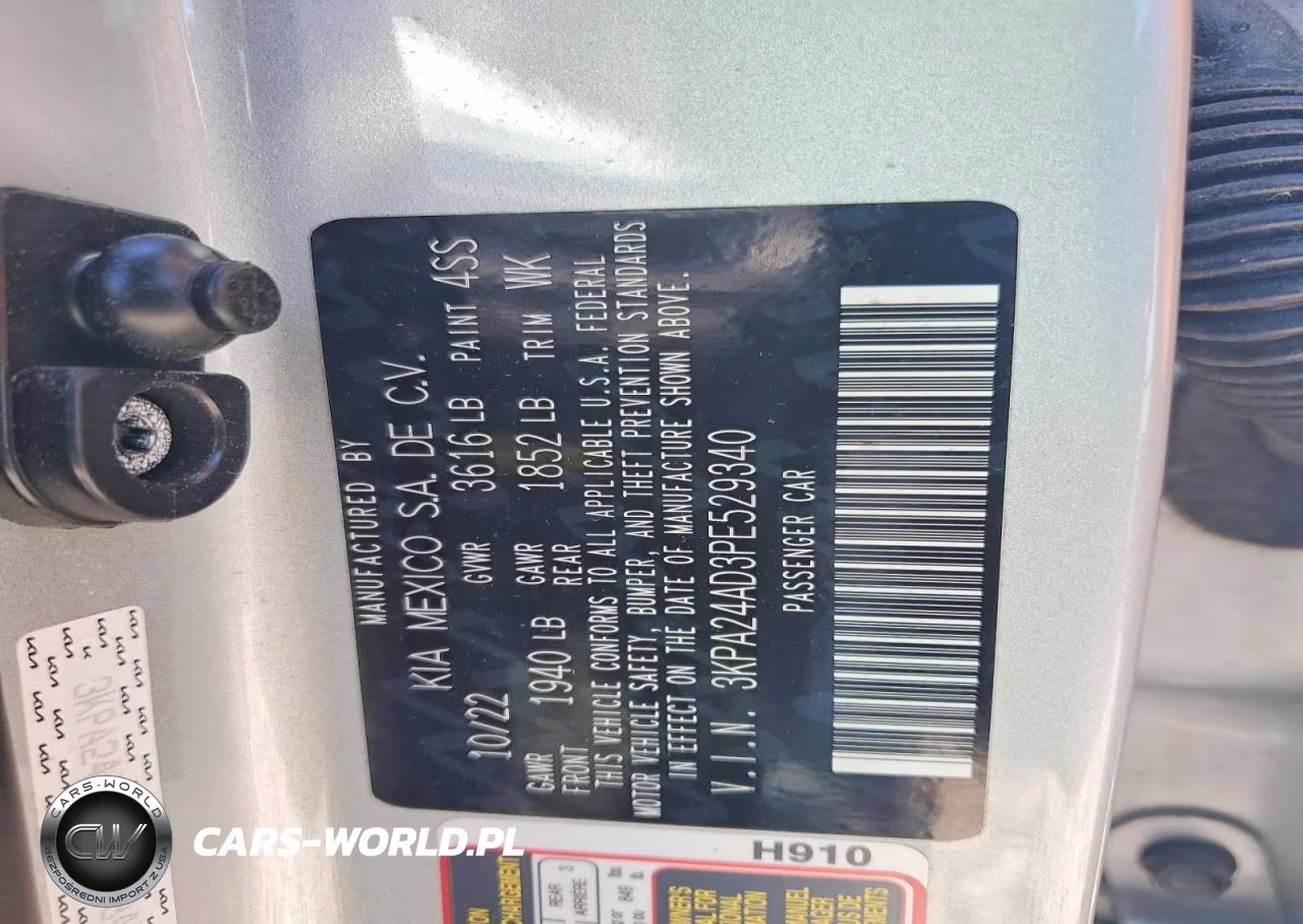 2023 Kia Rio Lx VIN:3KPA24AD3PE529340 - 12