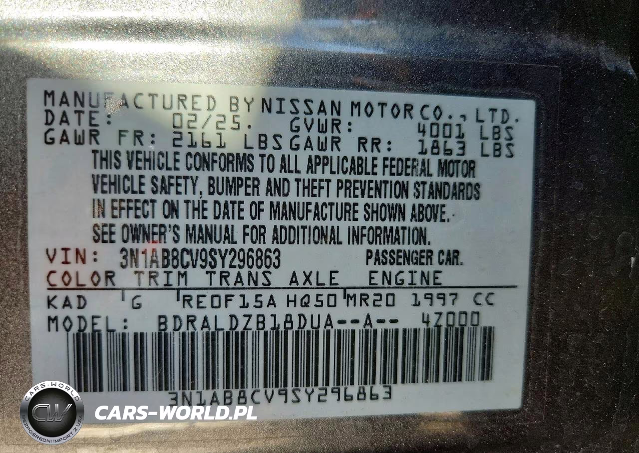 2025 Nissan Sentra Sv VIN:3N1AB8CV9SY296863 - 12