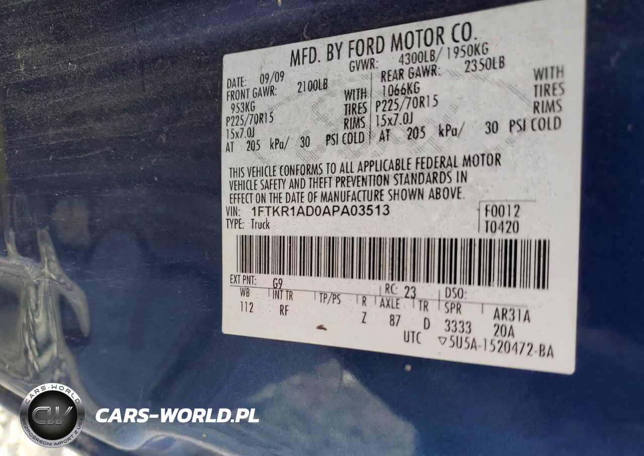2010 Ford Ranger VIN:1FTKR1AD0APA03513 - 12