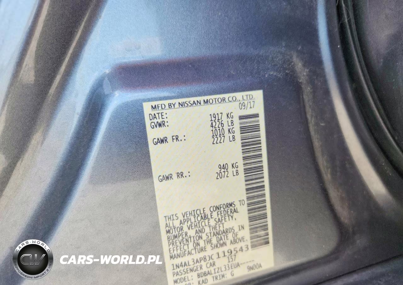 2018 Nissan Altima 2.5 Sv VIN:1N4AL3AP8JC119543 - 12