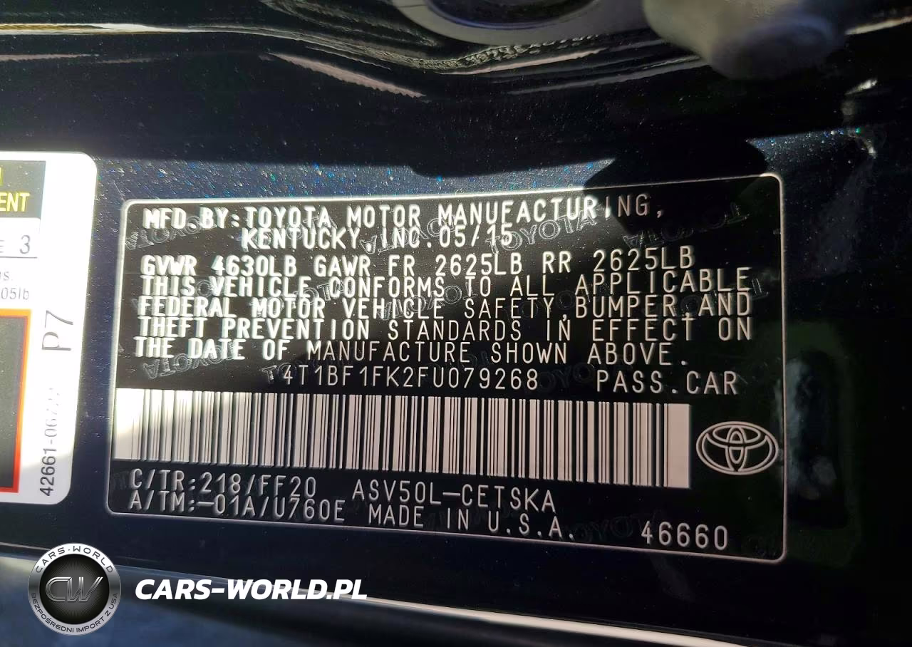 2015 Toyota Camry Se VIN:4T1BF1FK2FU079268 - 12
