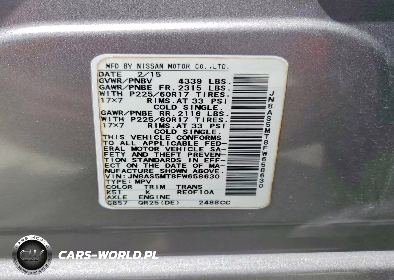 2015 Nissan Rogue Select S VIN:JN8AS5MT8FW658630 - 14