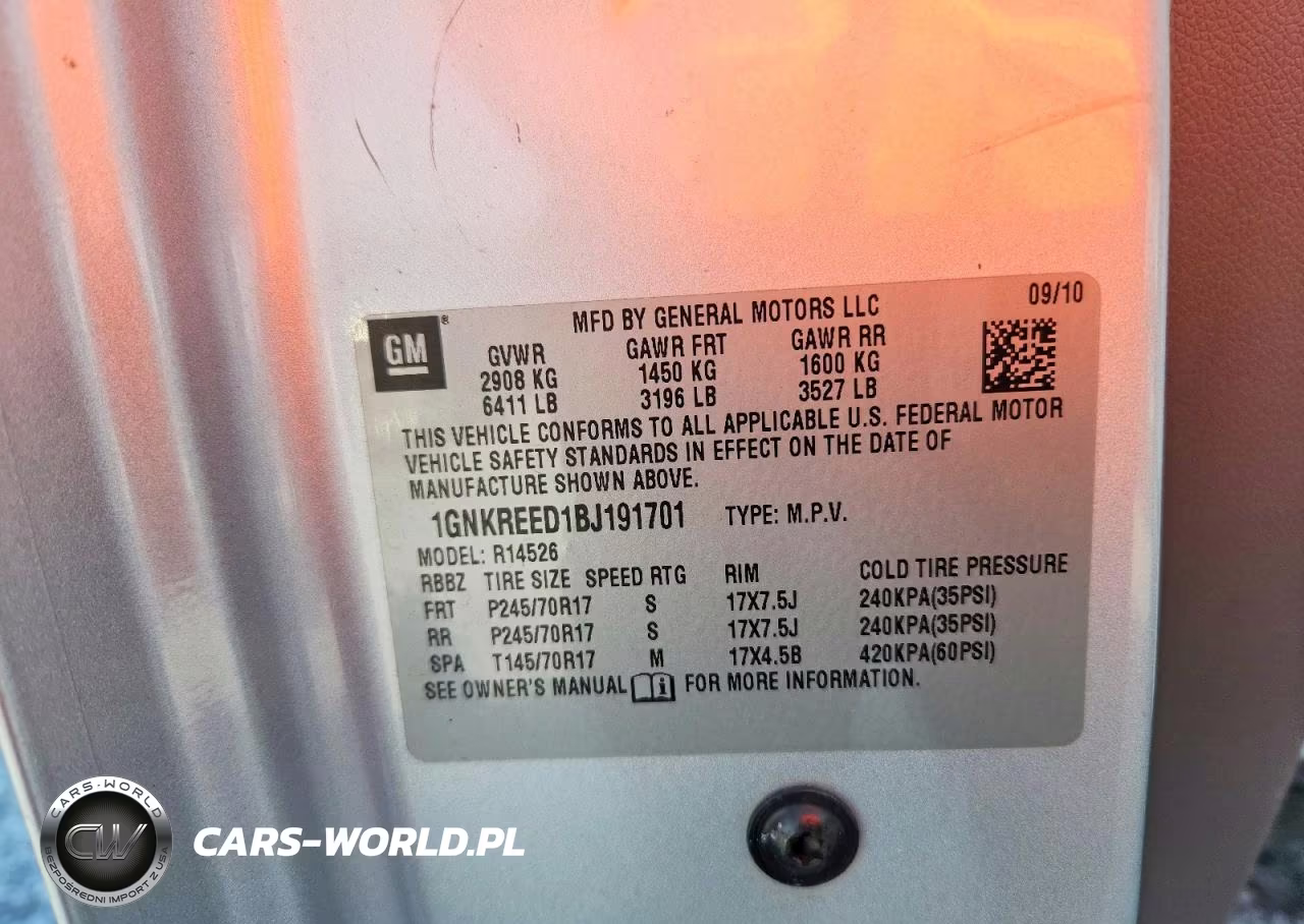 2011 Chevrolet Traverse Ls VIN:1GNKREED1BJ191701 - 12