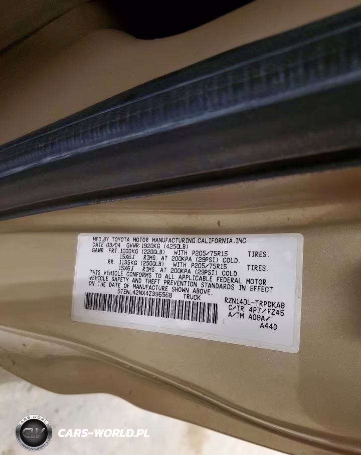 2004 Toyota Tacoma Base VIN:5TENL42NX4Z396568 - 12