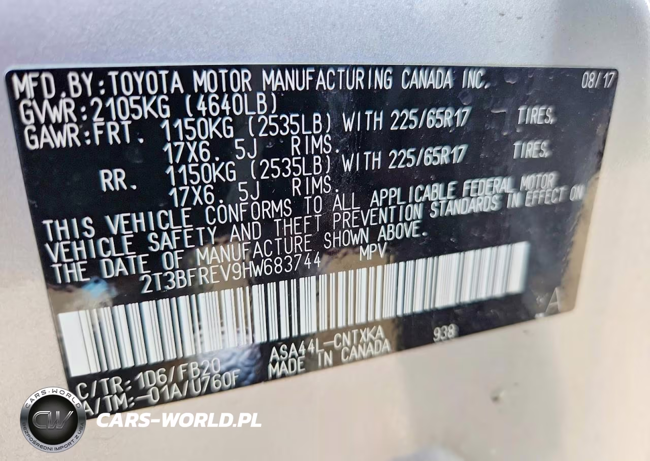2017 Toyota Rav4 Le VIN:2T3BFREV9HW683744 - 13