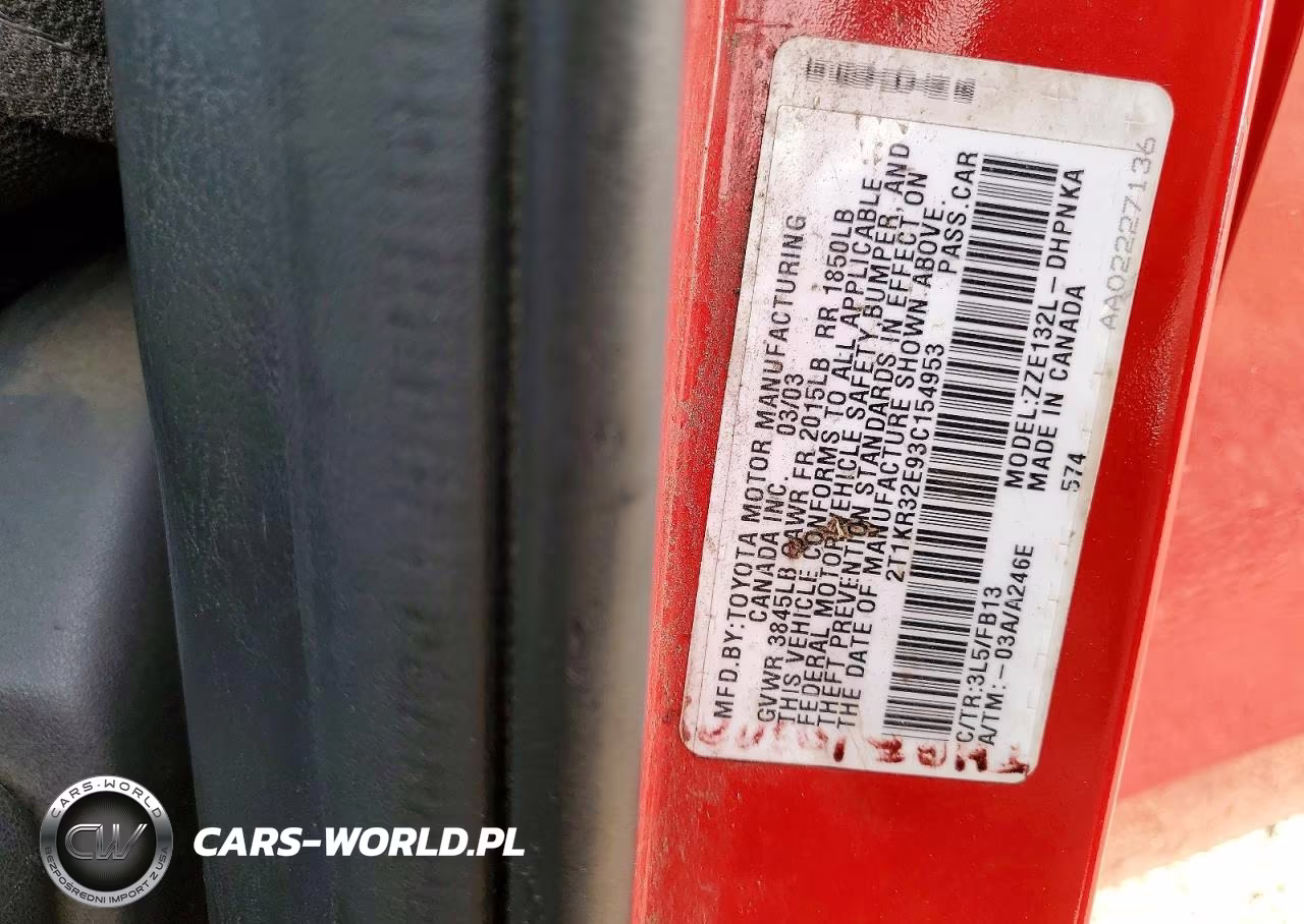 2003 Toyota Matrix Xr VIN:2T1KR32E93C154953 - 12
