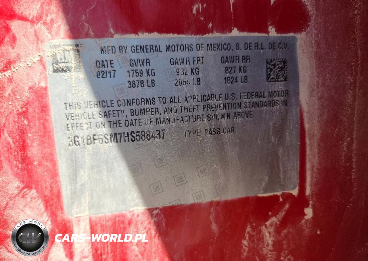 2017 Chevrolet Cruze Premier VIN:3G1BF6SM7HS588437 - 12