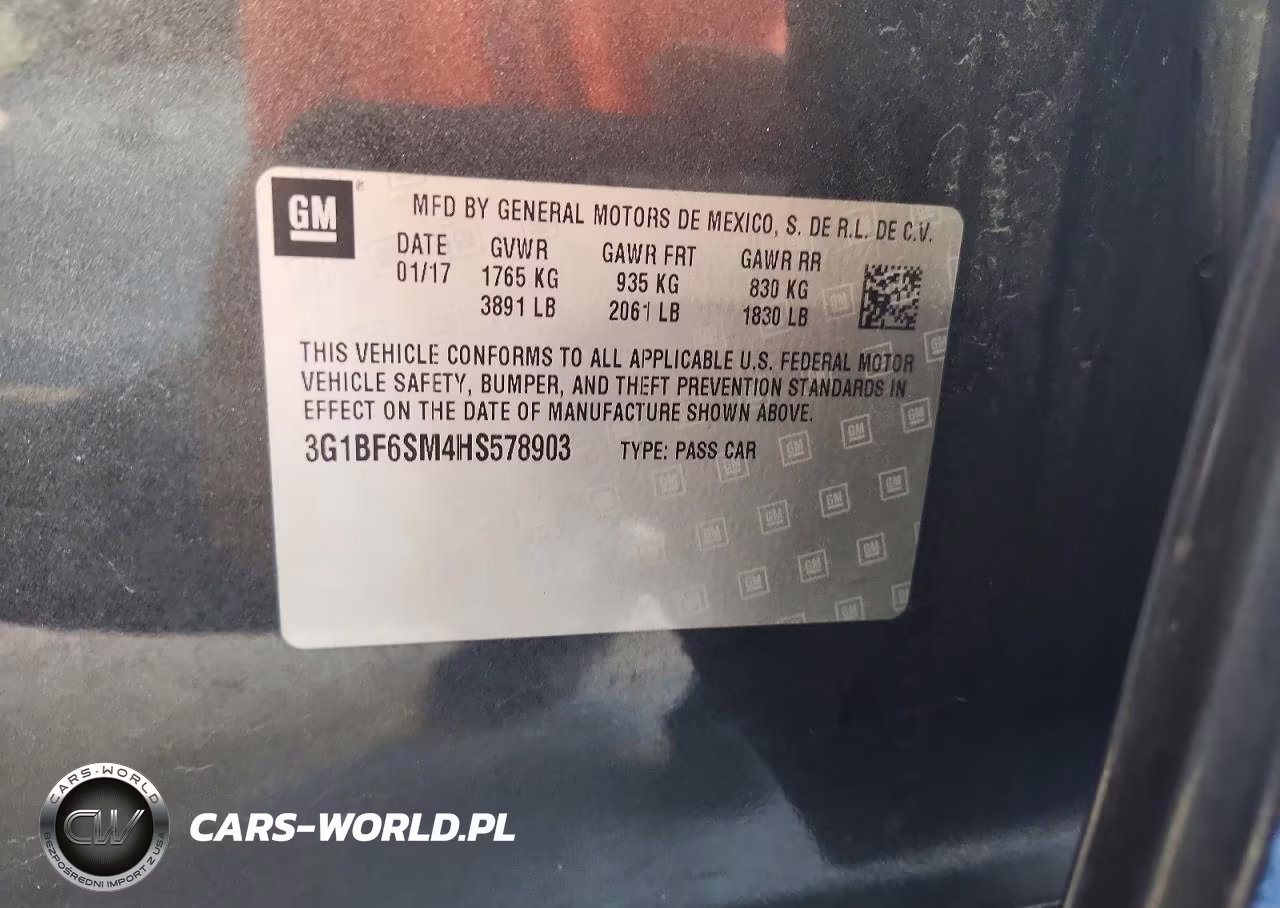 2017 Chevrolet Cruze Premier VIN:3G1BF6SM4HS578903 - 12