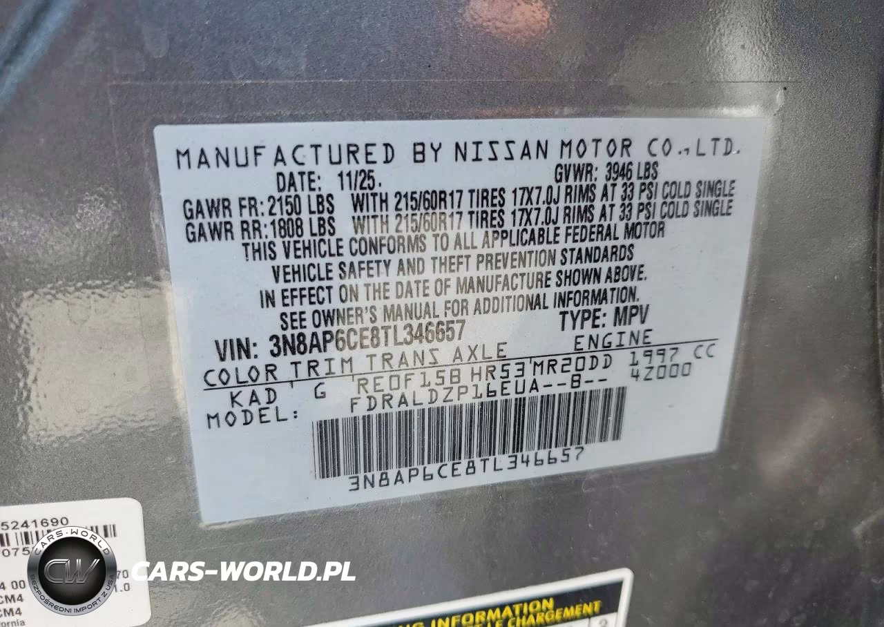 2026 Nissan Kicks Sv VIN:3N8AP6CE8TL346657 - 13