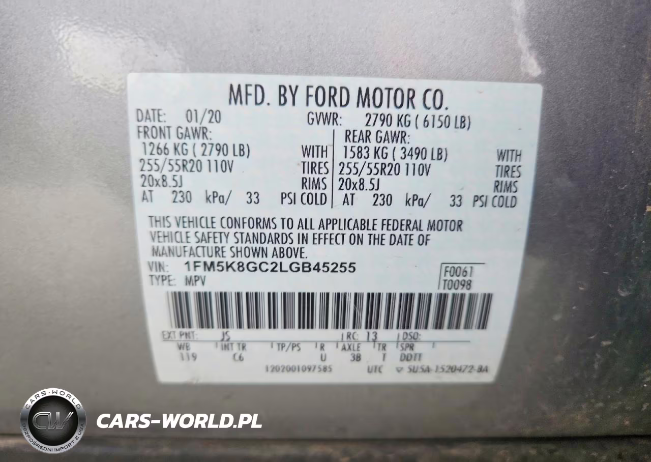2020 Ford Explorer St VIN:1FM5K8GC2LGB45255 - 14