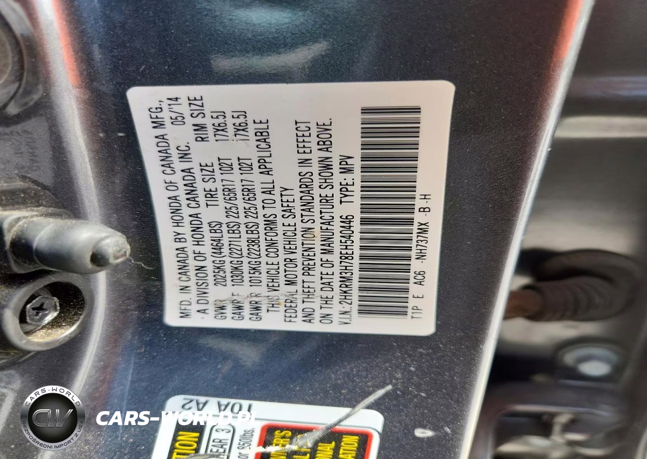 2014 Honda Cr-V Exl VIN:2HKRM3H78EH540446 - 14