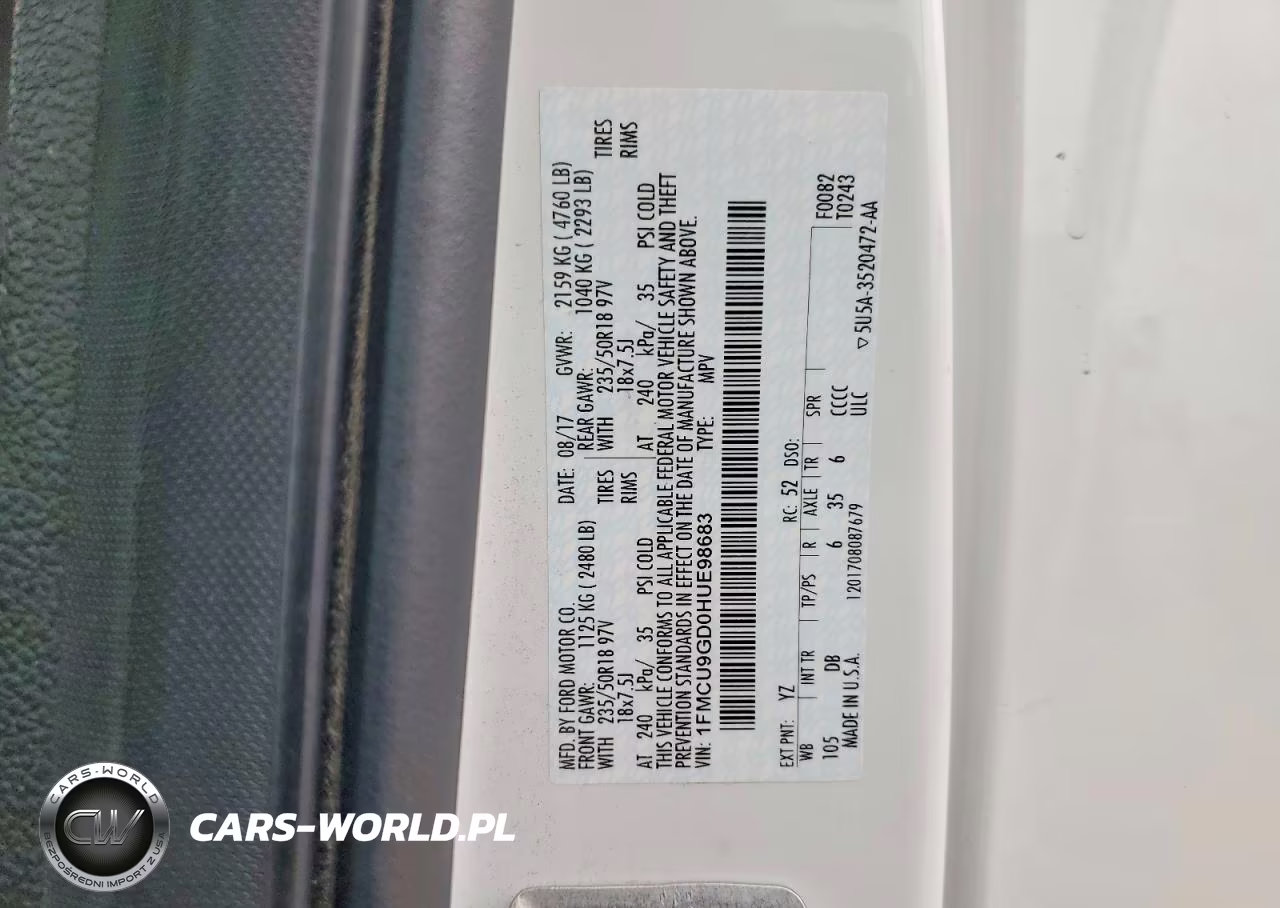 2017 Ford Escape Se VIN:1FMCU9GD0HUE98683 - 12