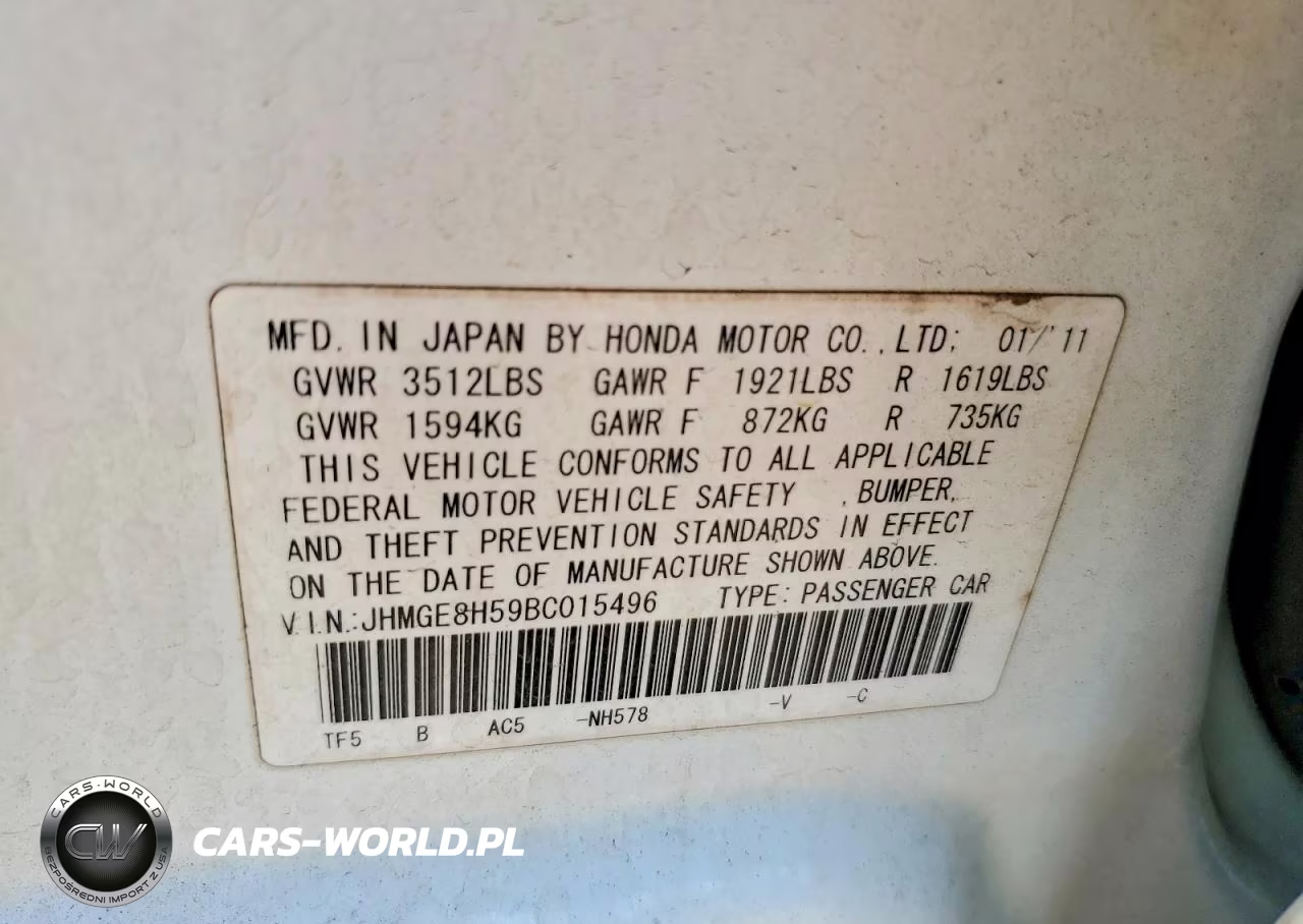 2011 Honda Fit Sport VIN:JHMGE8H59BC015496 - 12