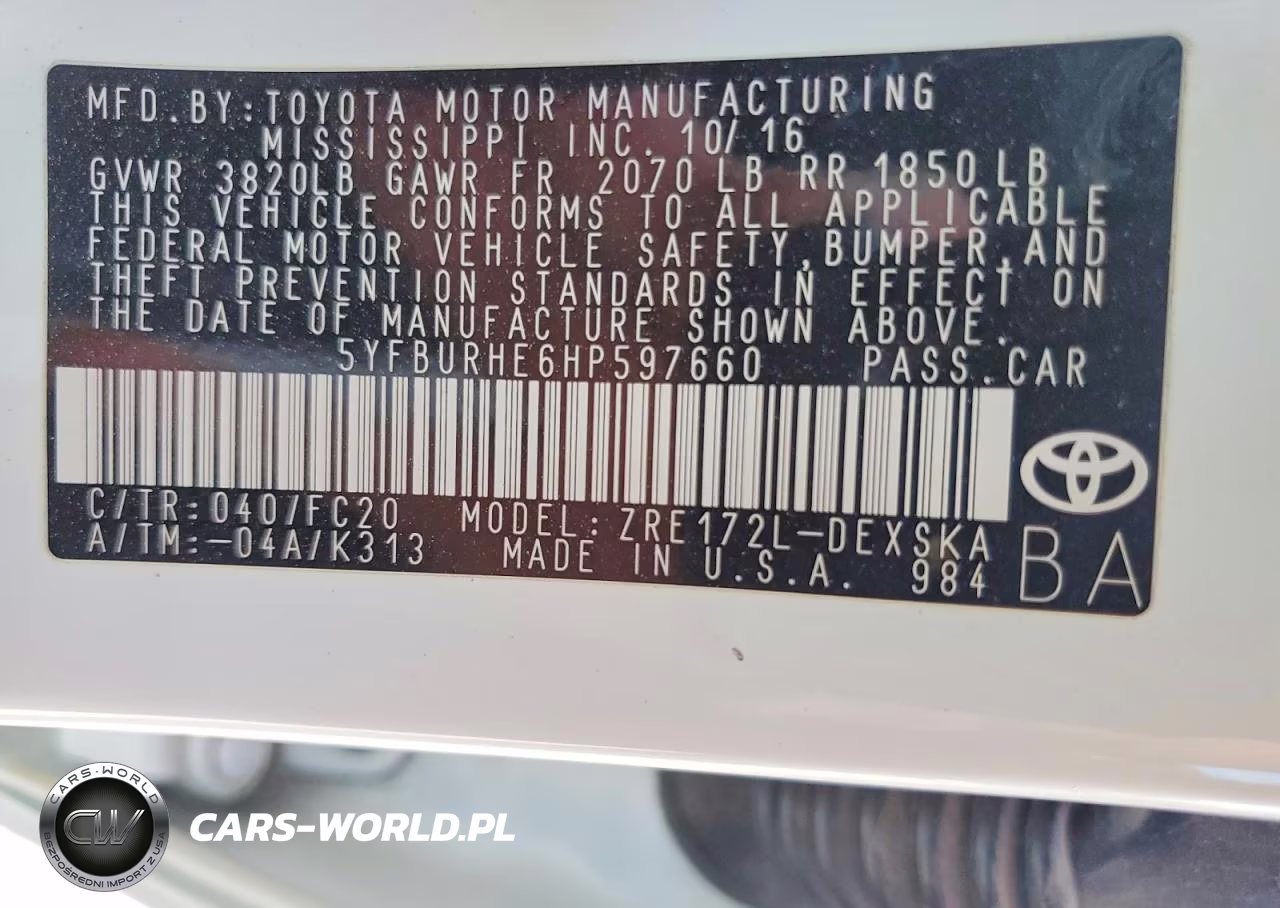 2017 Toyota Corolla Se VIN:5YFBURHE6HP597660 - 13