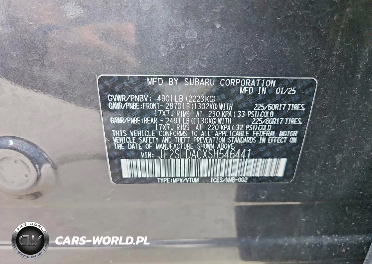 2025 Subaru Forester VIN:JF2SLDACXSH546441 - 14