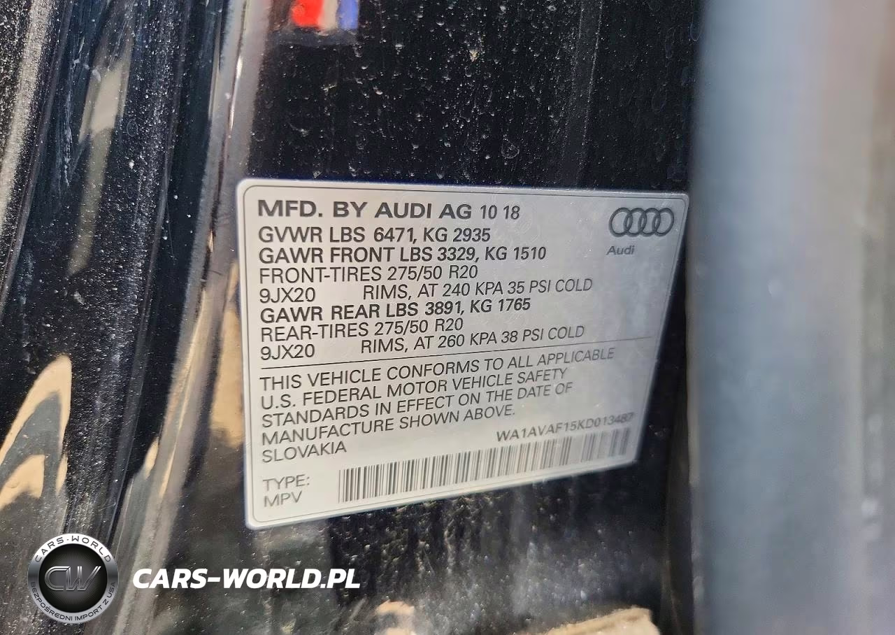 2019 Audi Q8 Premium VIN:WA1AVAF15KD013487 - 12