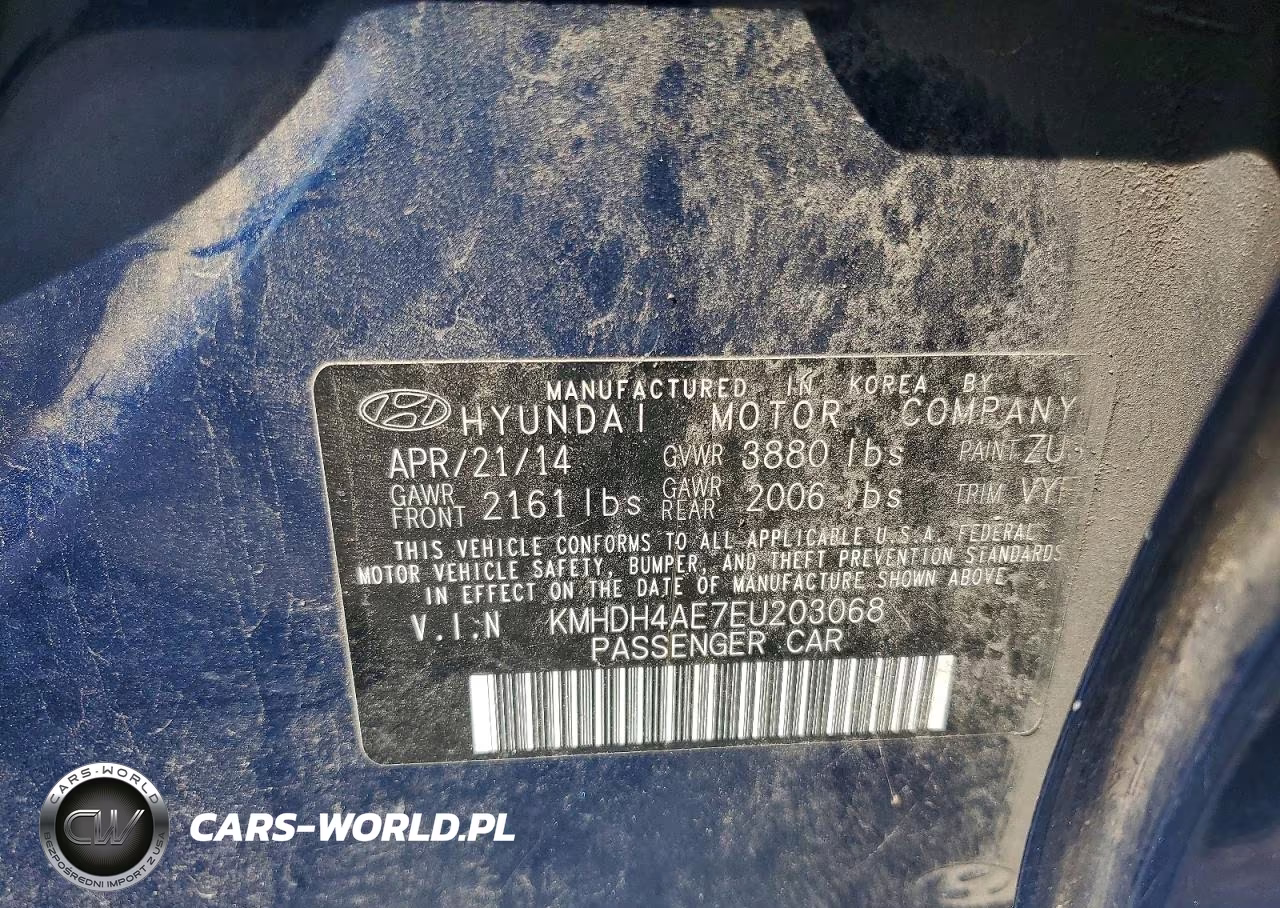 2014 Hyundai Elantra Se VIN:KMHDH4AE7EU203068 - 12