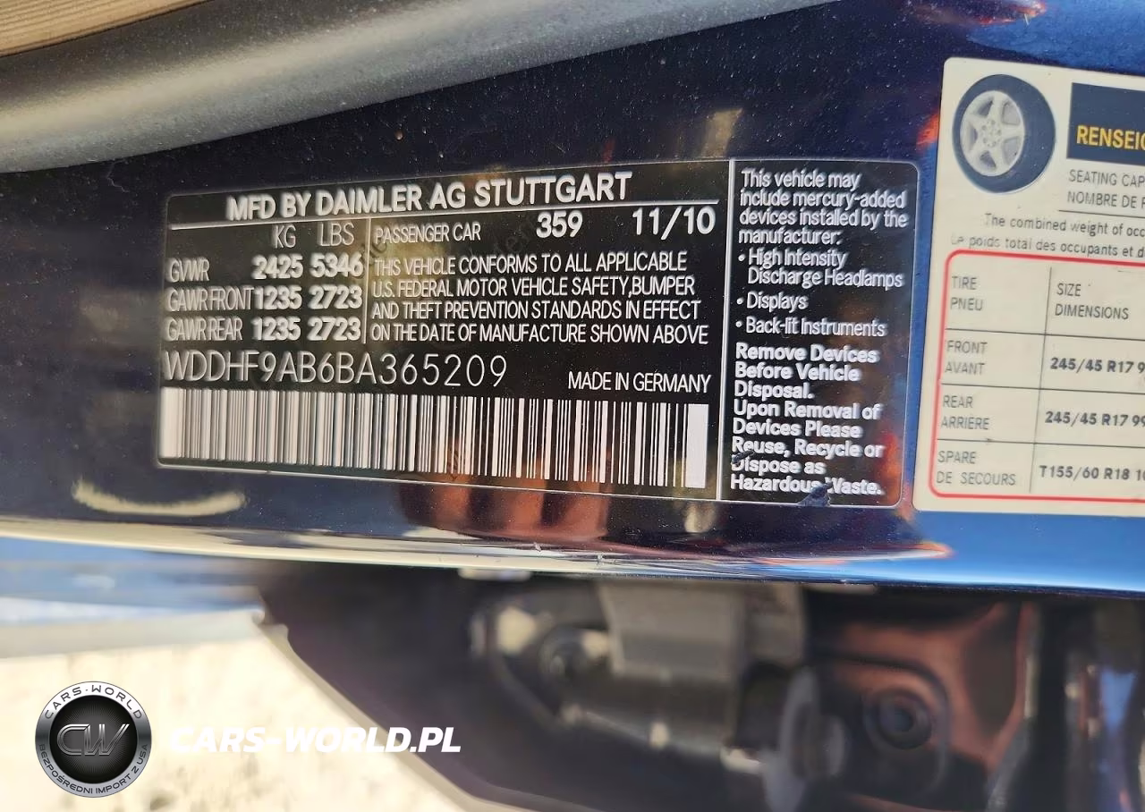 2011 Mercedes-Benz E 550 4Matic VIN:WDDHF9AB6BA365209 - 12