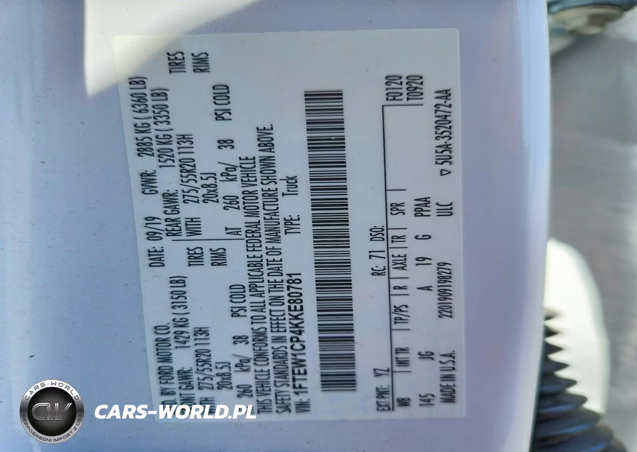 2019 Ford F150 Supercrew VIN:1FTEW1CP4KKE80781 - 12