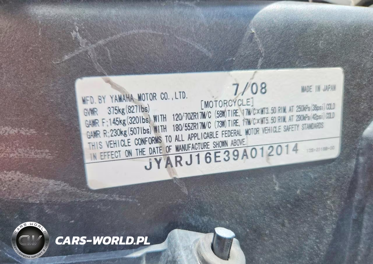2009 Yamaha Yzfr6 VIN:JYARJ16E39A012014 - 9