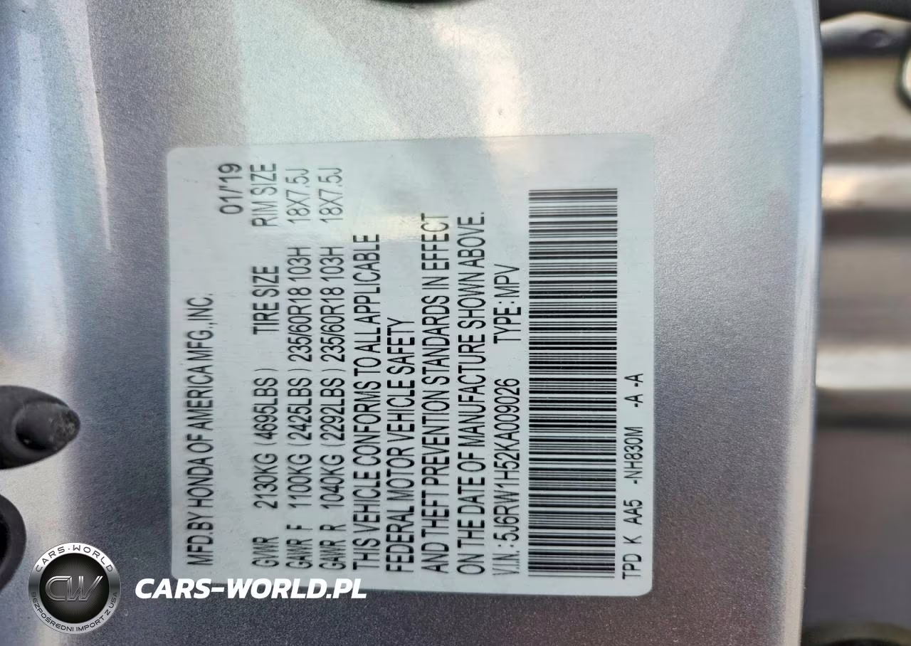 2019 Honda Cr-V Ex VIN:5J6RW1H52KA009026 - 13