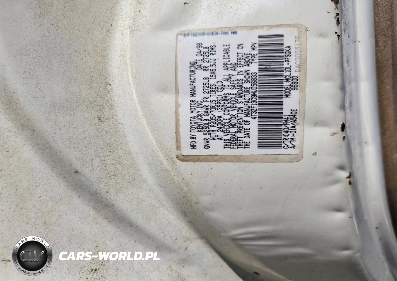 1998 Toyt Sienna VIN:4T3ZF13C9WU056833 - 13