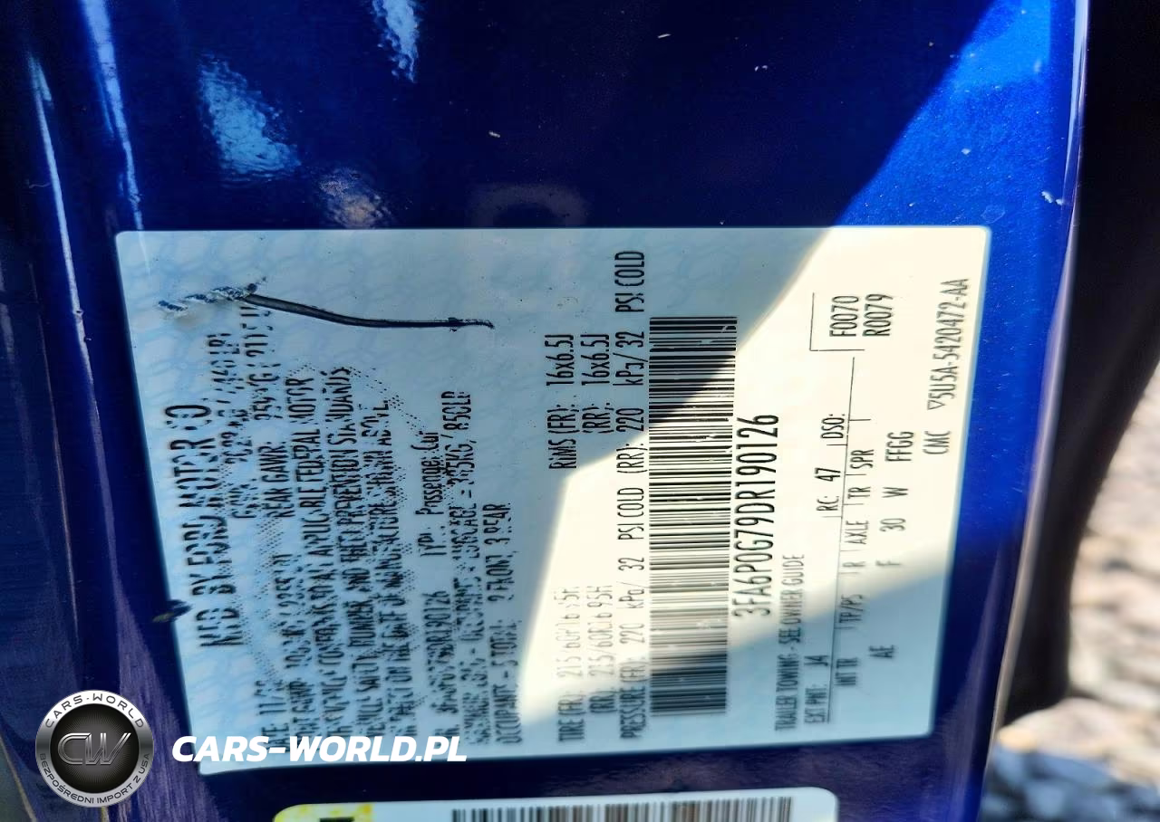 2013 Ford Fusion S VIN:3FA6P0G79DR190126 - 12