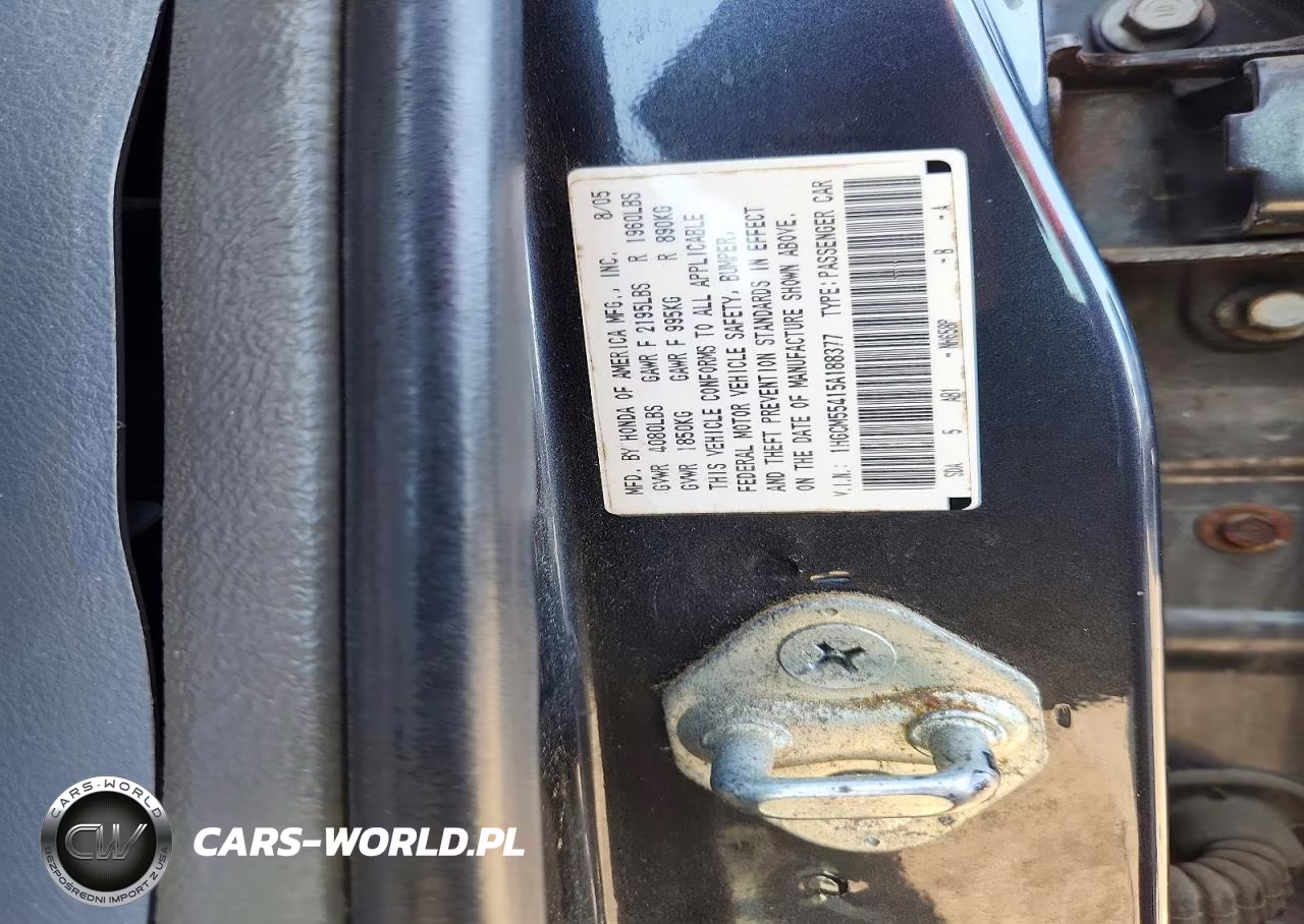 2005 Honda Accord Lx VIN:1HGCM55415A188377 - 13