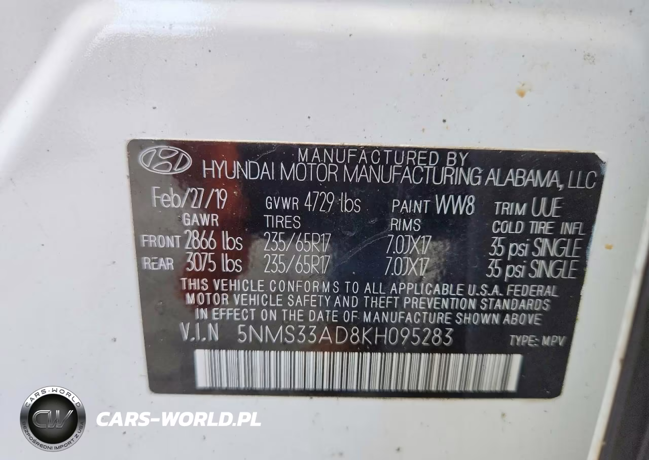 2019 Hyundai Santa Fe Sel 2.4L VIN:5NMS33AD8KH095283 - 13