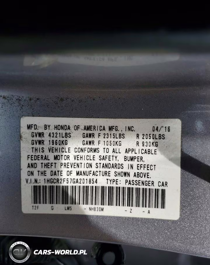 2016 Honda Accord Sport VIN:1HGCR2F57GA201854 - 13