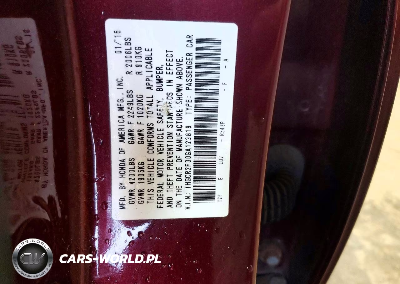 2016 Honda Accord Lx VIN:1HGCR2F30GA123819 - 12