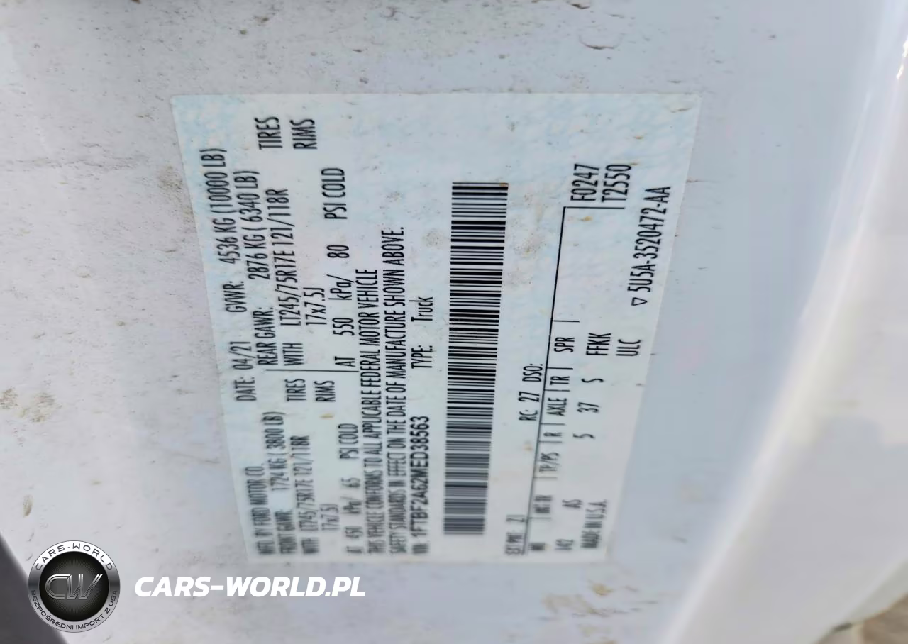2021 Ford F250 Super Duty VIN:1FTBF2A62MED38563 - 12