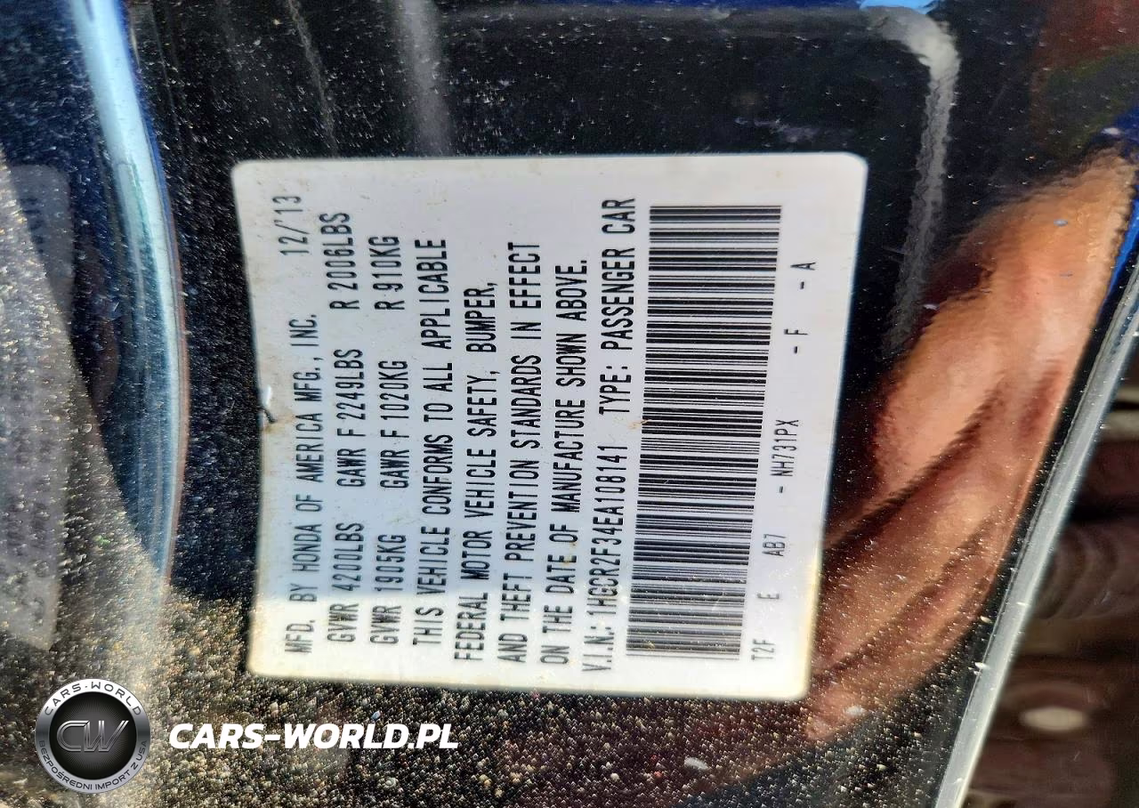2014 Honda Accord Lx VIN:1HGCR2F34EA108141 - 12