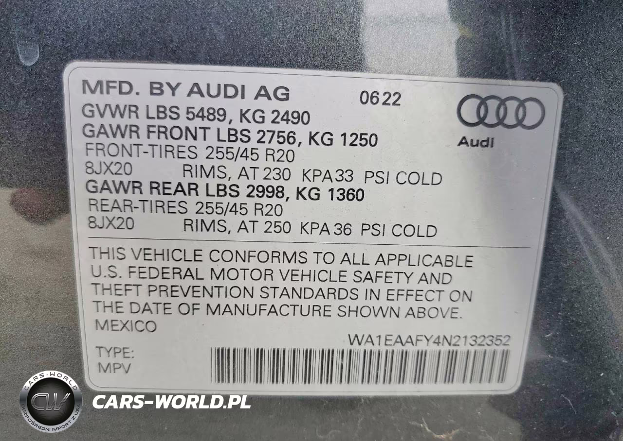 2022 Audi Q5 Premium Plus 45 VIN:WA1EAAFY4N2132352 - 14