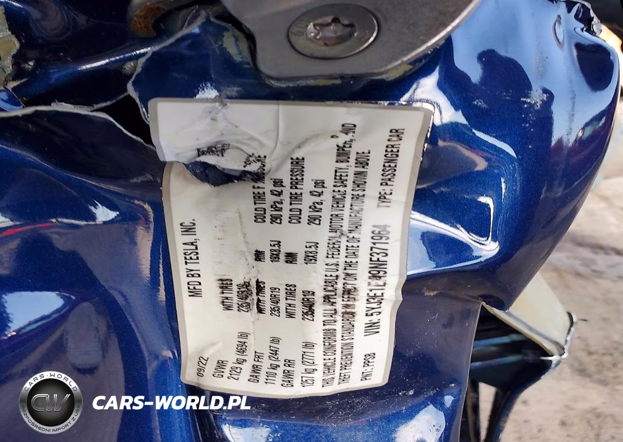 2022 Tesla Model 3 VIN:5YJ3E1EA9NF371964 - 12