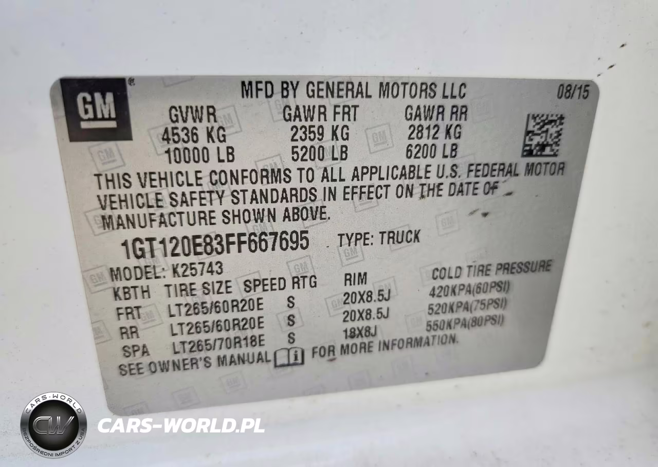 2015 GMC Sierra K2500 Denali VIN:1GT120E83FF667695 - 12