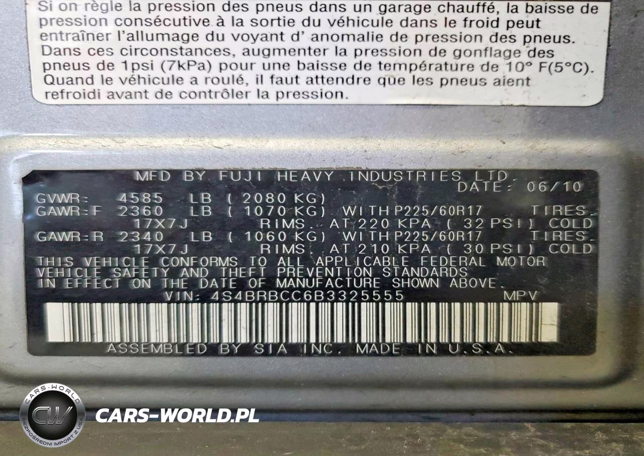2011 Subaru Outback 2.5I Premium VIN:4S4BRBCC6B3325555 - 12