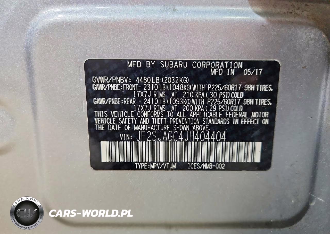 2018 Subaru Forester 2.5I Premium VIN:JF2SJAGC4JH404404 - 13
