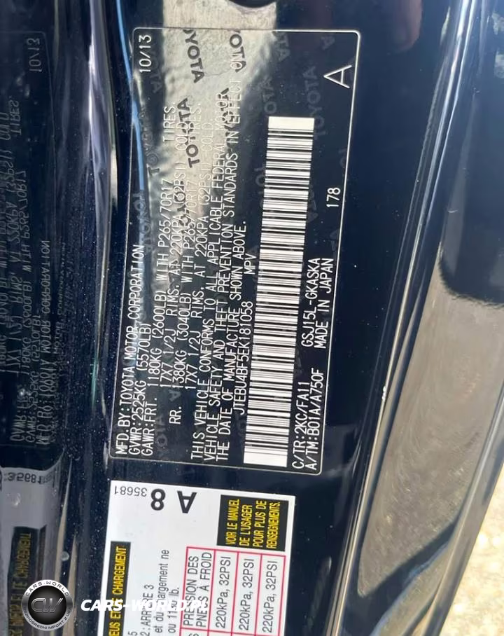 2014 Toyota Fj Cruiser Base VIN:JTEBU4BF5EK181058 - 14