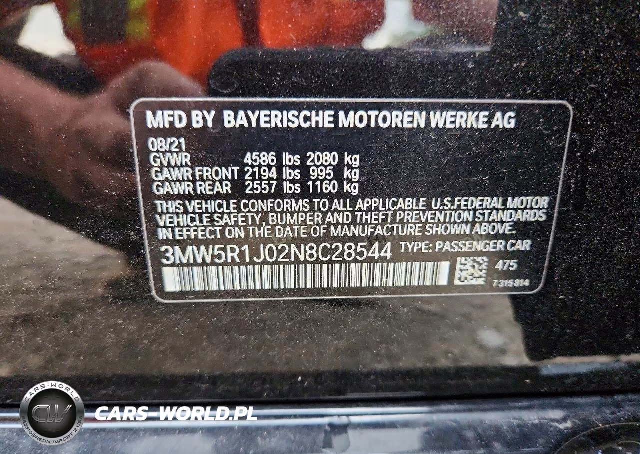 2022 BMW 330I VIN:3MW5R1J02N8C28544 - 12