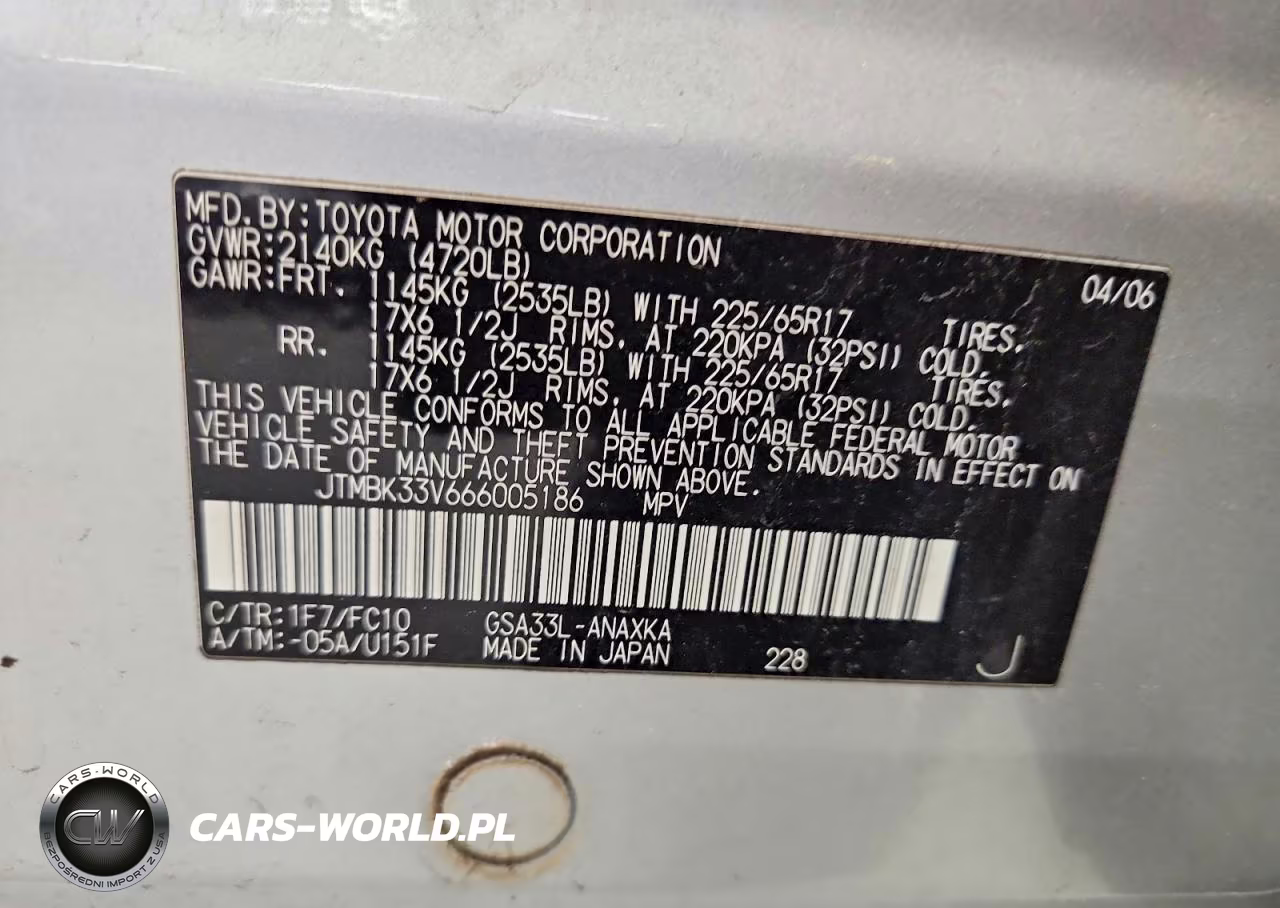 2006 Toyota Rav4 Base VIN:JTMBK33V666005186 - 13