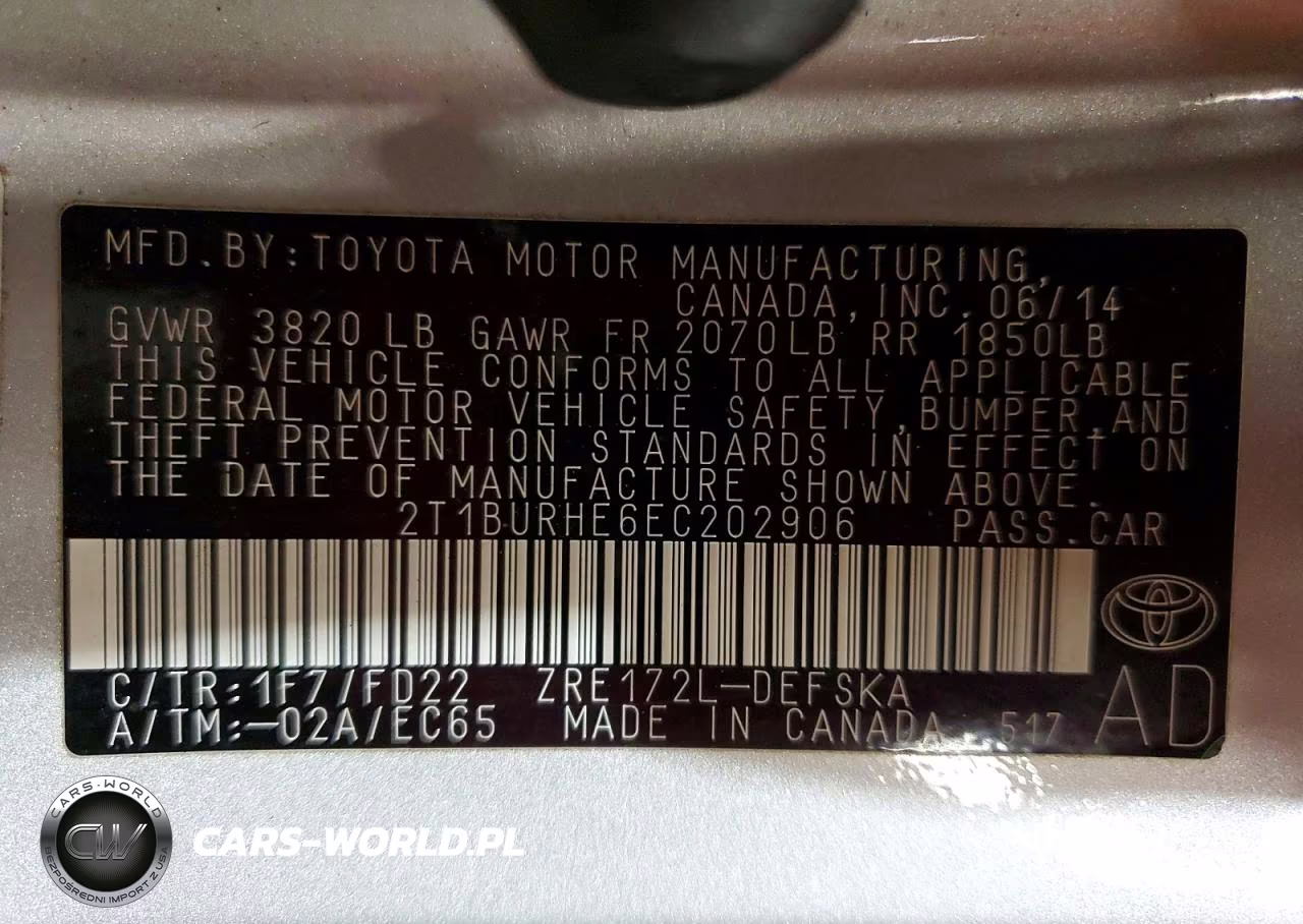 2014 Toyota Corolla S Plus VIN:2T1BURHE6EC202906 - 12