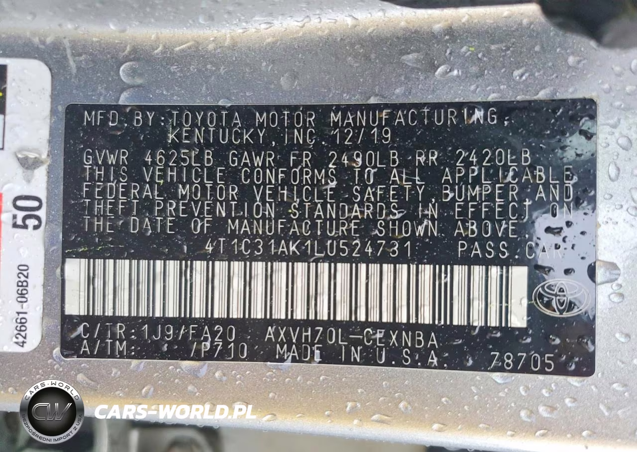 2020 Toyota Camry VIN:4T1C31AK1LU524731 - 12