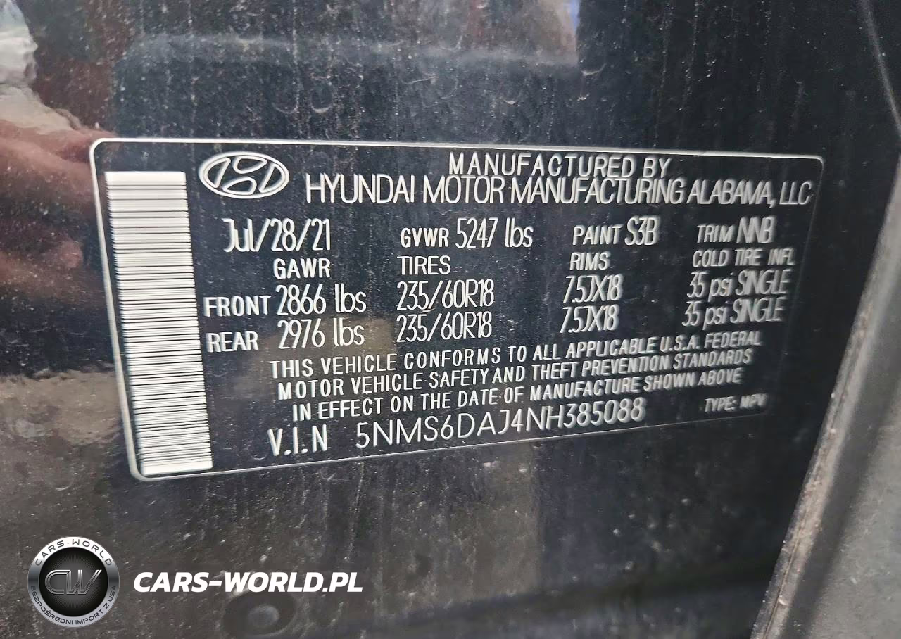 2022 Hyundai Santa Fe Xrt VIN:5NMS6DAJ4NH385088 - 13