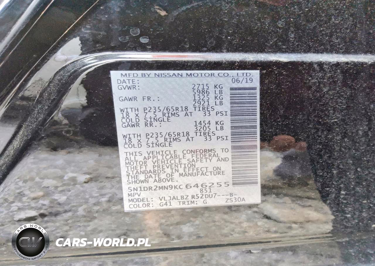 2019 Nissan Pathfinder S VIN:5N1DR2MN9KC646255 - 14