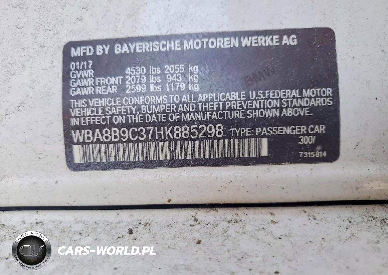2017 BMW 330 I VIN:WBA8B9C37HK885298 - 13