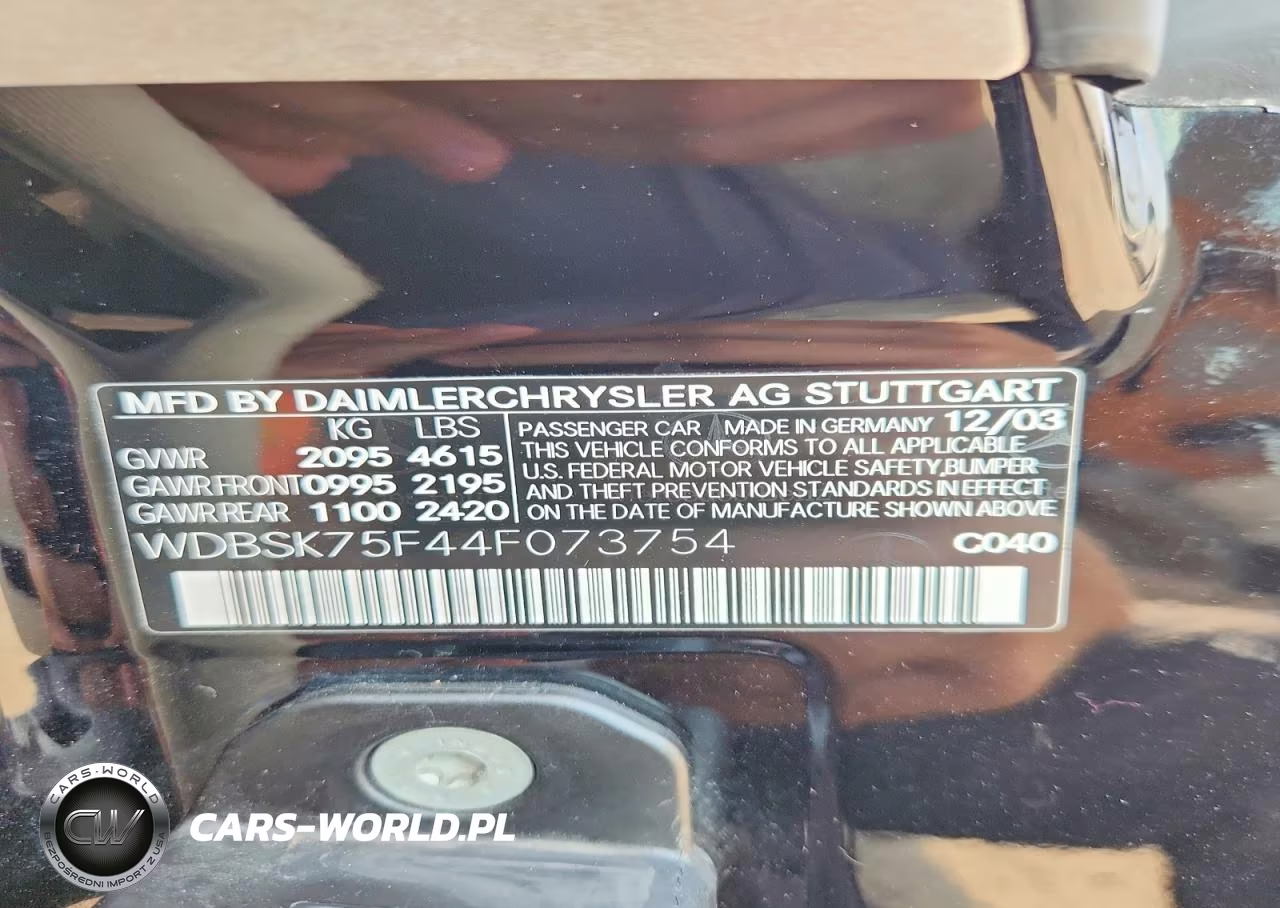 2004 Mercedes-Benz Sl 500 VIN:WDBSK75F44F073754 - 12